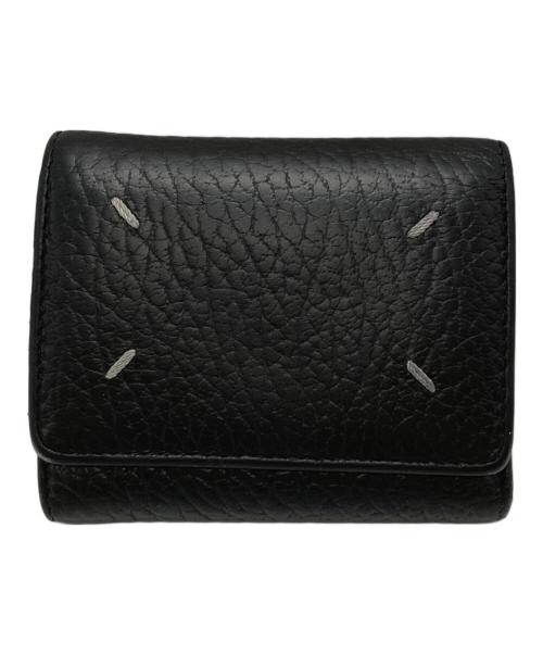 Maison Margiela（メゾンマルジェラ）Maison Margiela (メゾンマルジェラ) 4ステッチ 三つ折り ウォレット/Wallet ブラックの古着・服飾アイテム