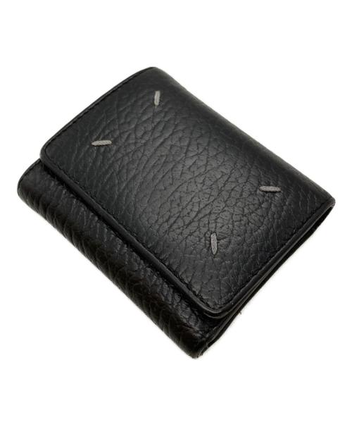 Maison Margiela（メゾンマルジェラ）Maison Margiela (メゾンマルジェラ) 4ステッチ 三つ折り ウォレット/Wallet ブラックの古着・服飾アイテム