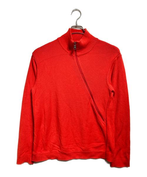 ARMANI EXCHANGE（アルマーニ エクスチェンジ）ARMANI EXCHANGE (アルマーニ エクスチェンジ) サイドジップニット/Side-zip knit top レッド サイズ:Ｌの古着・服飾アイテム