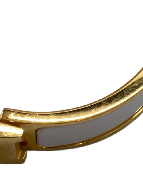 HERMES（エルメス）HERMES (エルメス) クリックHエナメルブレスレット/Hermès Clic H enamel bracelet ゴールド×ホワイト サイズ:PMの古着・服飾アイテム
