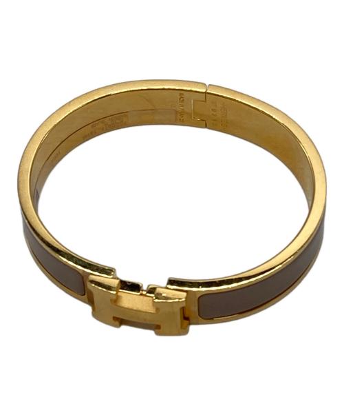HERMES（エルメス）HERMES (エルメス) クリックHエナメルブレスレット/Hermès Clic H enamel bracelet ゴールド×ブラウン サイズ:PMの古着・服飾アイテム