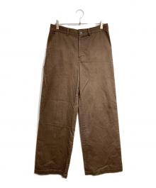 Y's（ワイズ）の古着「HBTコットンワイドパンツ/HBT Cotton Wide-Leg Pants」｜ブラウン