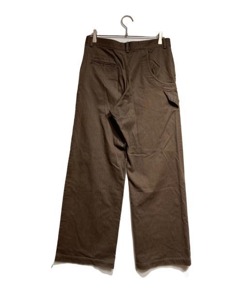 Y's（ワイズ）Y's (ワイズ) HBTコットンワイドパンツ/HBT Cotton Wide-Leg Pants ブラウン サイズ:3の古着・服飾アイテム