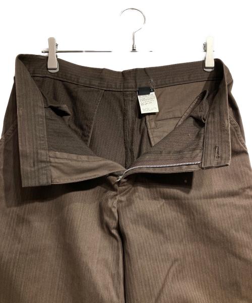 Y's（ワイズ）Y's (ワイズ) HBTコットンワイドパンツ/HBT Cotton Wide-Leg Pants ブラウン サイズ:3の古着・服飾アイテム