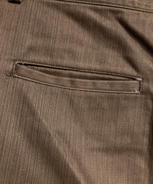 Y's（ワイズ）Y's (ワイズ) HBTコットンワイドパンツ/HBT Cotton Wide-Leg Pants ブラウン サイズ:3の古着・服飾アイテム