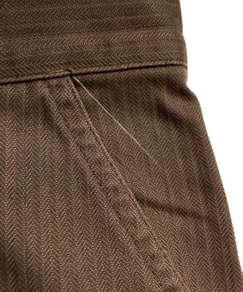 Y's（ワイズ）Y's (ワイズ) HBTコットンワイドパンツ/HBT Cotton Wide-Leg Pants ブラウン サイズ:3の古着・服飾アイテム