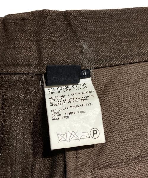 Y's（ワイズ）Y's (ワイズ) HBTコットンワイドパンツ/HBT Cotton Wide-Leg Pants ブラウン サイズ:3の古着・服飾アイテム
