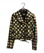 BOUTIQUE MOSCHINOブティック モスキーノ）の古着「ドットライダースジャケット/Polka Dot Rider Jacket」｜ブラック×ゴールド