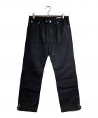 HOPEホープ）の古着「コットンリネンキャンバスジップパンツ/Cotton linen canvas zip pants」｜ブラック