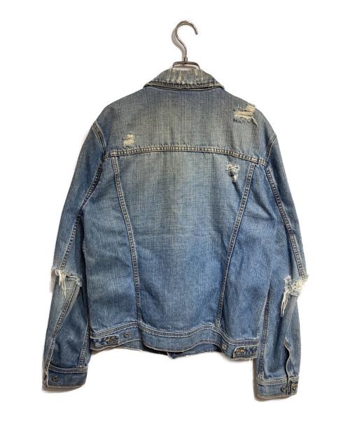 DOLCE & GABBANA（ドルチェ＆ガッバーナ）DOLCE & GABBANA (ドルチェ＆ガッバーナ) クラッシュ加工デニムジャケット/CRUSHED DENIM JACKET インディゴ サイズ:50の古着・服飾アイテム
