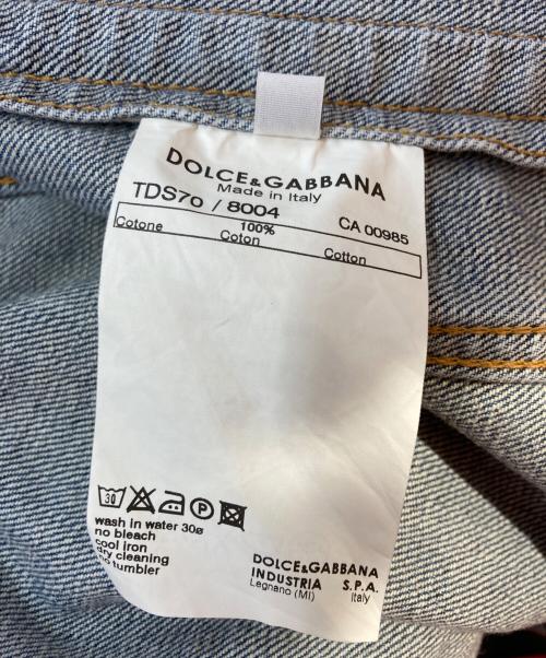 DOLCE & GABBANA（ドルチェ＆ガッバーナ）DOLCE & GABBANA (ドルチェ＆ガッバーナ) クラッシュ加工デニムジャケット/CRUSHED DENIM JACKET インディゴ サイズ:50の古着・服飾アイテム