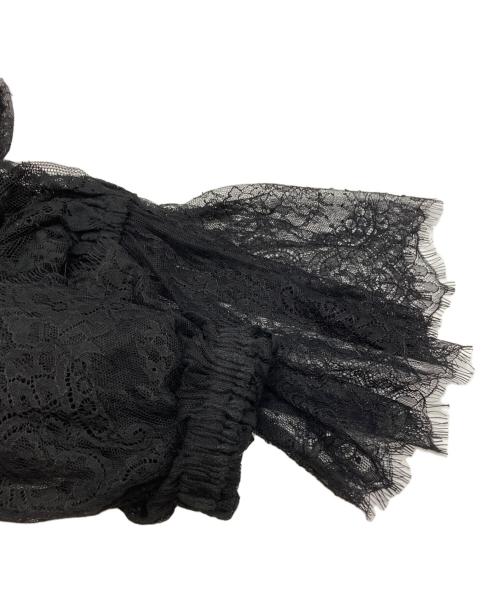 Ameri VINTAGE（アメリヴィンテージ）Ameri VINTAGE (アメリヴィンテージ) 2WAY LACE RAFFLE BLOUSE/レースラッフルブラウス ブラック サイズ:Fの古着・服飾アイテム
