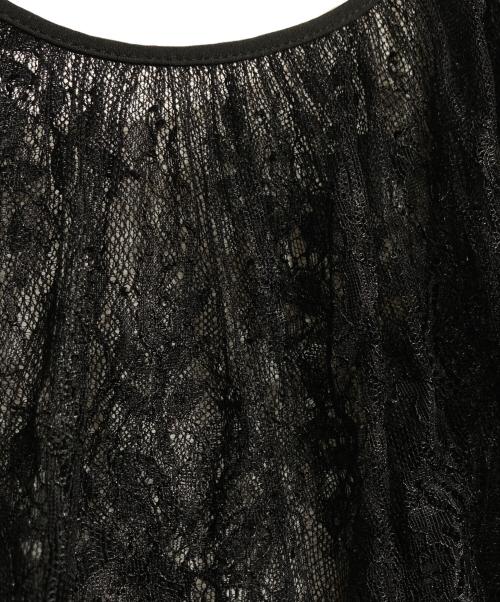 Ameri VINTAGE（アメリヴィンテージ）Ameri VINTAGE (アメリヴィンテージ) 2WAY LACE RAFFLE BLOUSE/レースラッフルブラウス ブラック サイズ:Fの古着・服飾アイテム