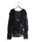 Ameri VINTAGE（アメリヴィンテージ）の古着「2WAY LACE RAFFLE BLOUSE/レースラッフルブラウス」｜ブラック