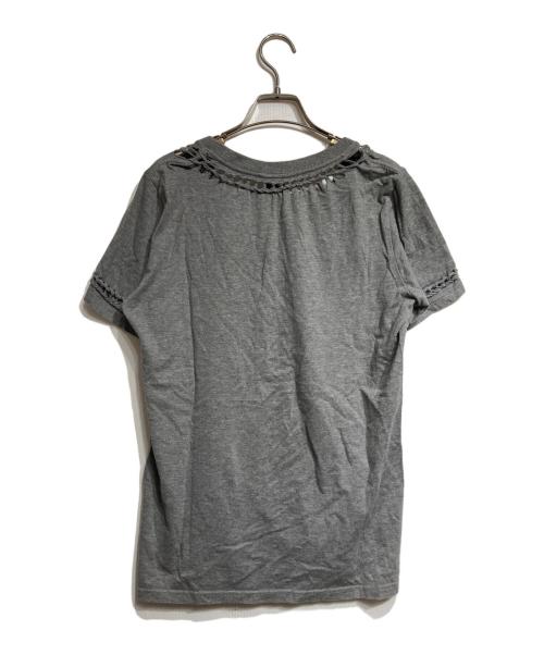 NUMBER (N)INE（ナンバーナイン）NUMBER (N)INE (ナンバーナイン) レース編み込みVネックカットソー グレー サイズ:2の古着・服飾アイテム