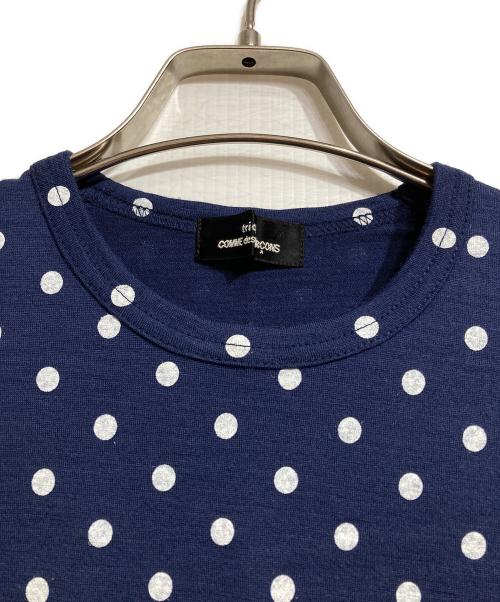 tricot COMME des GARCONS（トリココムデギャルソン）tricot COMME des GARCONS (トリココムデギャルソン) ポルカドットウールTシャツ/Polka dot wool T-shirt ネイビー サイズ:－の古着・服飾アイテム