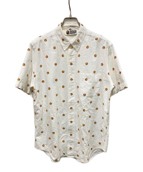 A BATHING APE（アベイシングエイプ）A BATHING APE (アベイシングエイプ) マイロプリント半袖シャツ ホワイト サイズ:Lの古着・服飾アイテム