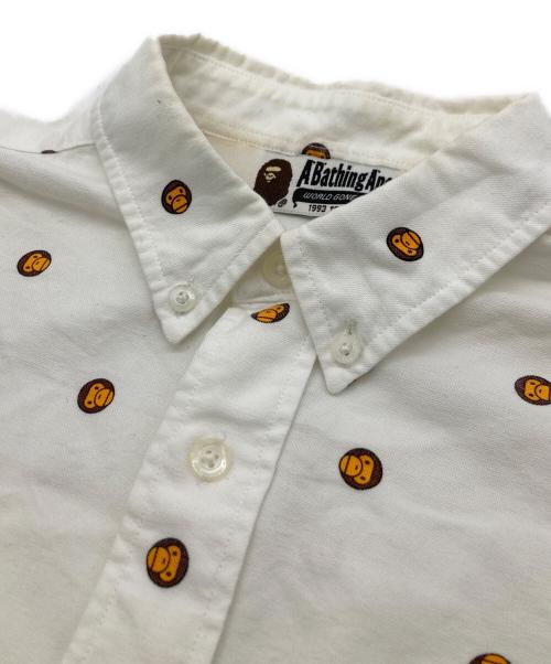 A BATHING APE（アベイシングエイプ）A BATHING APE (アベイシングエイプ) マイロプリント半袖シャツ ホワイト サイズ:Lの古着・服飾アイテム
