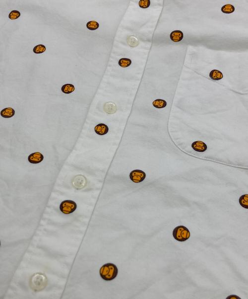 A BATHING APE（アベイシングエイプ）A BATHING APE (アベイシングエイプ) マイロプリント半袖シャツ ホワイト サイズ:Lの古着・服飾アイテム