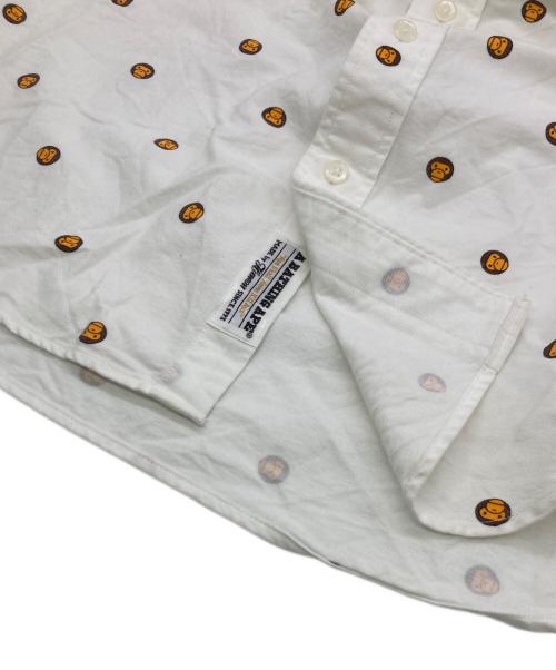 A BATHING APE（アベイシングエイプ）A BATHING APE (アベイシングエイプ) マイロプリント半袖シャツ ホワイト サイズ:Lの古着・服飾アイテム