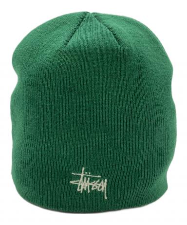 STUSSY グリーンキャップ 中古・古着通販】stussy (ステューシー) Basic Skullcapニットキャップ