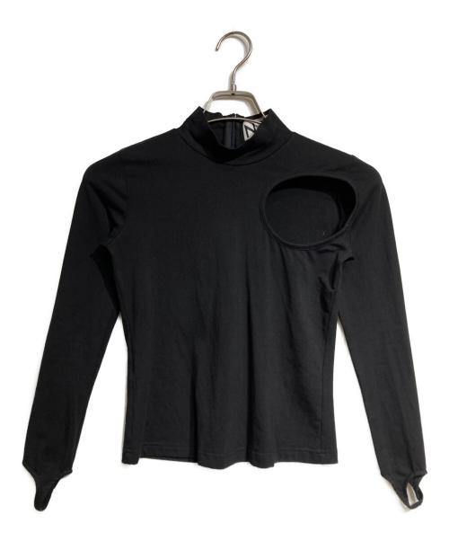 JOHN NHOJ（ジョン）JOHN NHOJ (ジョン) ホールカットL/S Tee/Hole Cut ロングスリーブT ブラック サイズ:Sの古着・服飾アイテム