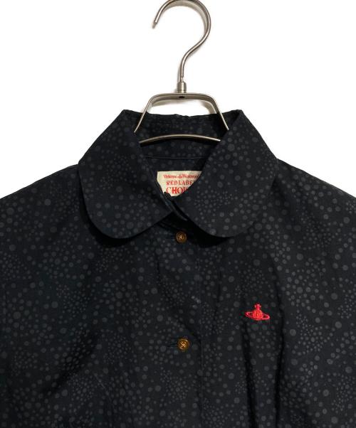 Vivienne Westwood RED LABEL（ヴィヴィアンウエストウッドレッドレーベル）Vivienne Westwood RED LABEL (ヴィヴィアンウエストウッドレッドレーベル) オーブ刺繍ドットシャツワンピース ブラック サイズ:1の古着・服飾アイテム