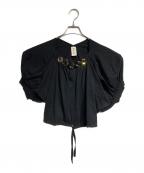 TAO COMME des GARCONSタオ コムデギャルソン）の古着「ドルマンスリーブビジューカットソー/(Dolman sleeveBejeweledT-shirt 」｜ブラック