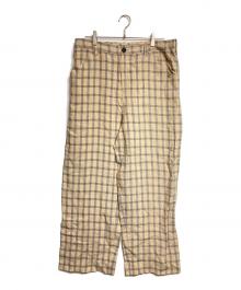 SUNSEA（サンシー）の古着「GENTLE BREEZE CHECK WIDE PANTS/ジェントルブリーズ チェック ワイドパンツ」｜ベージュ