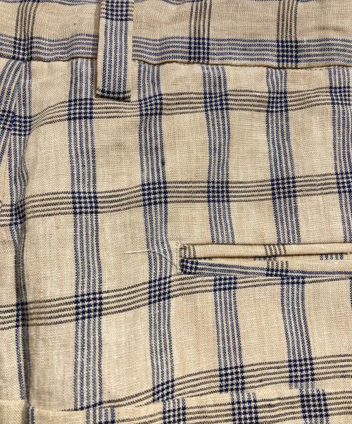 SUNSEA（サンシー）SUNSEA (サンシー) GENTLE BREEZE CHECK WIDE PANTS/ジェントルブリーズ チェック ワイドパンツ ベージュ サイズ:3の古着・服飾アイテム