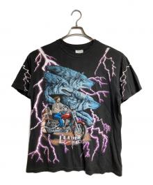 TOURCHAMP（ツアーチャンプ）の古着「サンダー×ウルフTee/Thunder x Wolf Tee」｜ブラック