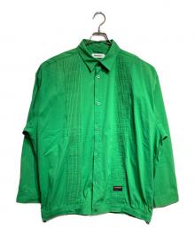 TIGHTBOOTH PRODUCTION（タイトブースプロダクション）の古着「PLEATS SHIRT JKT/プリーツシャツジャケット」｜グリーン