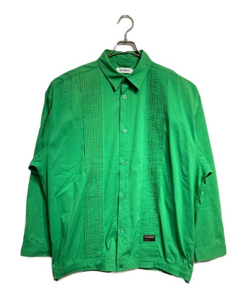 TIGHTBOOTH PRODUCTION（タイトブースプロダクション）TIGHTBOOTH PRODUCTION (タイトブースプロダクション) PLEATS SHIRT JKT/プリーツシャツジャケット グリーン サイズ:XLの古着・服飾アイテム