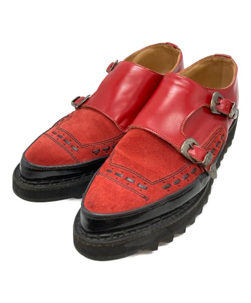 JOHN LAWRENCE SULLIVAN（ジョン ローレンス サリバン）JOHN LAWRENCE SULLIVAN (ジョン ローレンス サリバン) GEORGE COX (ジョージコックス) モンクストラップシューズ/Monk strap shoes レッド サイズ:7の古着・服飾アイテム