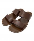 CELINEセリーヌ）の古着「レザースライドサンダル/Leather slide sandals」｜ブラウン