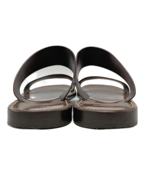 CELINE（セリーヌ）CELINE (セリーヌ) レザースライドサンダル/Leather slide sandals ブラウン サイズ:43の古着・服飾アイテム
