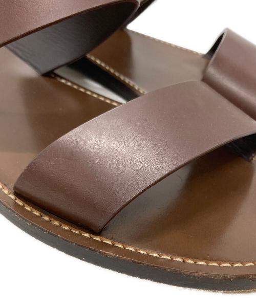 CELINE（セリーヌ）CELINE (セリーヌ) レザースライドサンダル/Leather slide sandals ブラウン サイズ:43の古着・服飾アイテム