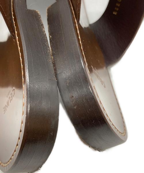 CELINE（セリーヌ）CELINE (セリーヌ) レザースライドサンダル/Leather slide sandals ブラウン サイズ:43の古着・服飾アイテム
