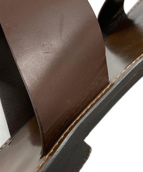 CELINE（セリーヌ）CELINE (セリーヌ) レザースライドサンダル/Leather slide sandals ブラウン サイズ:43の古着・服飾アイテム