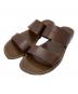 CELINE（セリーヌ）の古着「レザースライドサンダル/Leather slide sandals」｜ブラウン