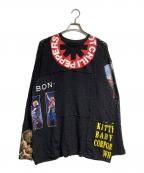 KIDILLキディル）の古着「LACE LONG SLEEVE T-SHIRT / レース長袖Tシャツ」｜ブラック