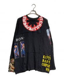 KIDILL（キディル）の古着「LACE LONG SLEEVE T-SHIRT / レース長袖Tシャツ」｜ブラック