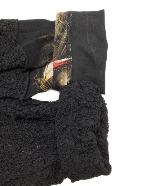 KIDILL（キディル）KIDILL (キディル) LACE LONG SLEEVE T-SHIRT / レース長袖Tシャツ ブラック サイズ:Freeの古着・服飾アイテム