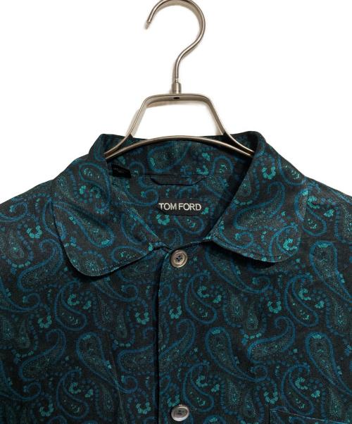 TOM FORD（トムフォード）TOM FORD (トムフォード) シルクペイズリーシャツ ブラック サイズ:52の古着・服飾アイテム
