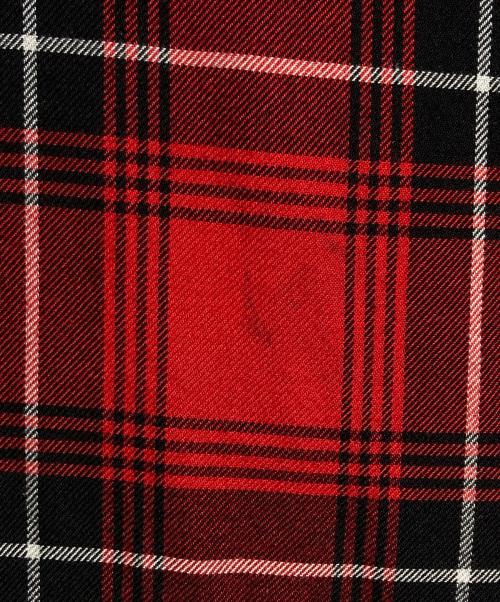KIDILL（キディル）KIDILL (キディル) マドラスチェックレーヨンジップパンツ/Madras check rayon zip pants レッド サイズ:44の古着・服飾アイテム