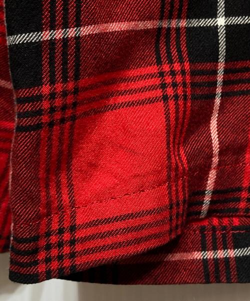 KIDILL（キディル）KIDILL (キディル) マドラスチェックレーヨンジップパンツ/Madras check rayon zip pants レッド サイズ:44の古着・服飾アイテム