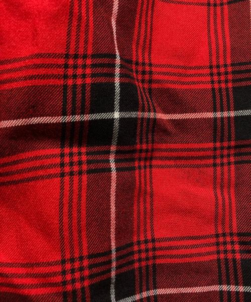 KIDILL（キディル）KIDILL (キディル) マドラスチェックレーヨンジップパンツ/Madras check rayon zip pants レッド サイズ:44の古着・服飾アイテム