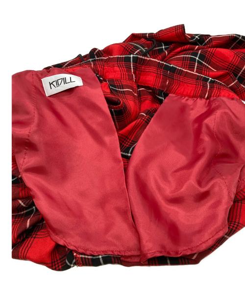 KIDILL（キディル）KIDILL (キディル) マドラスチェックレーヨンジップパンツ/Madras check rayon zip pants レッド サイズ:44の古着・服飾アイテム