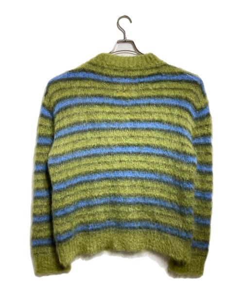 MARNI（マルニ）MARNI (マルニ) ブラッシュドモヘアストライプニットセーター/Brushed Mohair Stripe Knit Sweater グリーン サイズ:48の古着・服飾アイテム