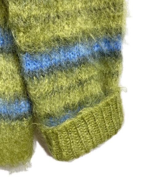 MARNI（マルニ）MARNI (マルニ) ブラッシュドモヘアストライプニットセーター/Brushed Mohair Stripe Knit Sweater グリーン サイズ:48の古着・服飾アイテム